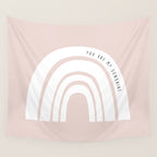Boho Pink Rainbow - Pink & White Rainbow Pattern - Kids Rainbow Nursery Wall Tapestry Gallery Image 4