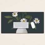 Minimalist Daisy Flowers 2 Desk Mat Gallery Image 1