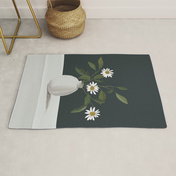 Minimalist Daisy Flowers 2 Rug Gallery Image 1