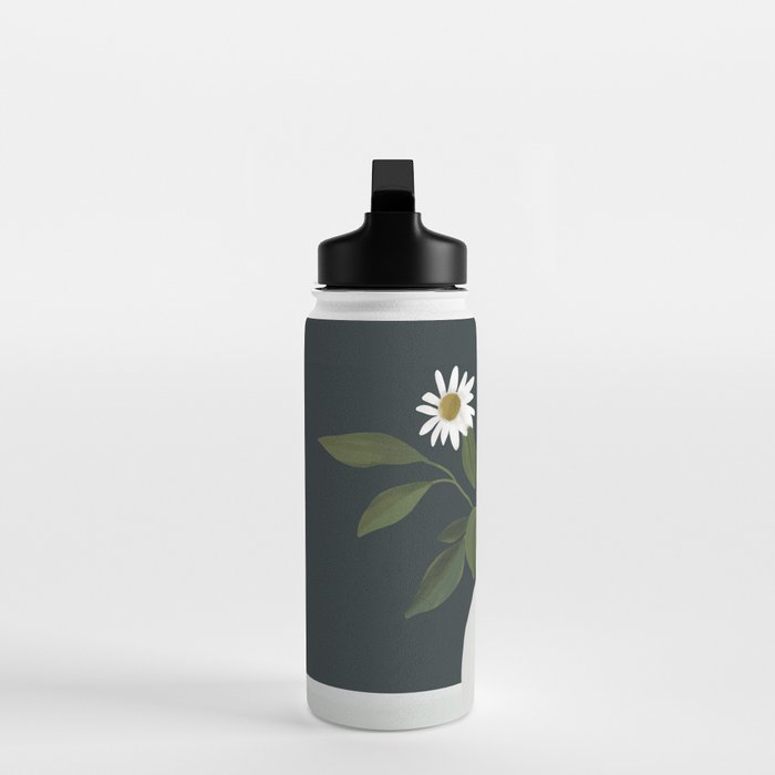 Minimalist Daisy Flowers 2 Water Bottle Gallery Image 3