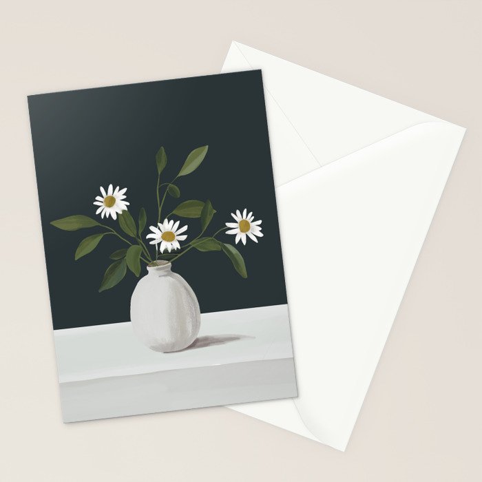 Minimalist Daisy Flowers 2 Stationery Card Gallery Image 2