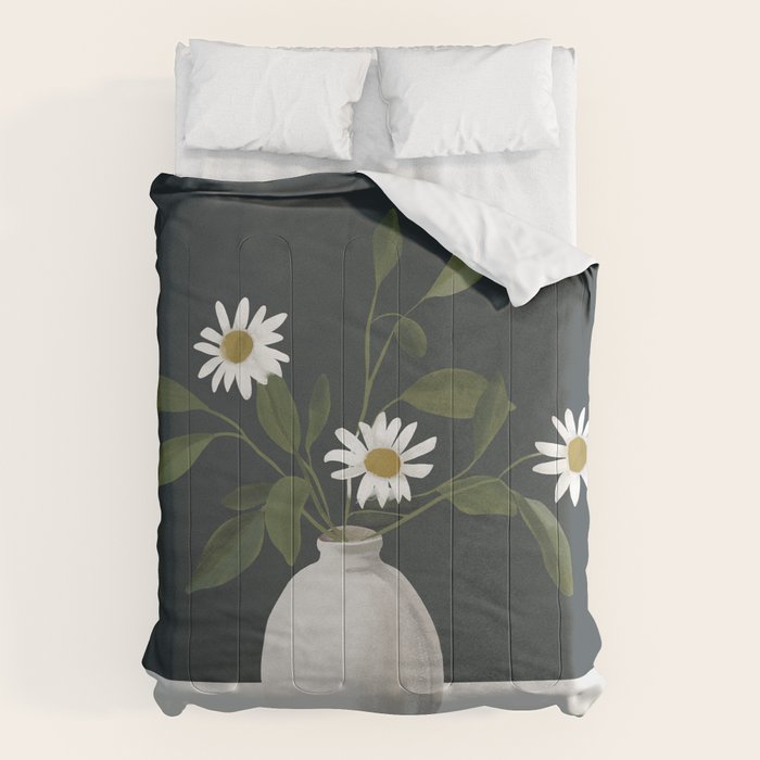 Minimalist Daisy Flowers 2 Comforter Gallery Image 1