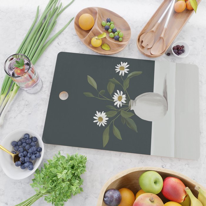 Minimalist Daisy Flowers 2 Cutting Board Gallery Image 2