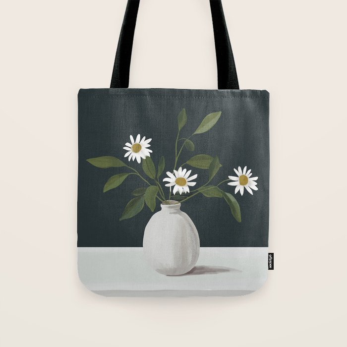 Minimalist Daisy Flowers 2 Tote Bag Gallery Image 1