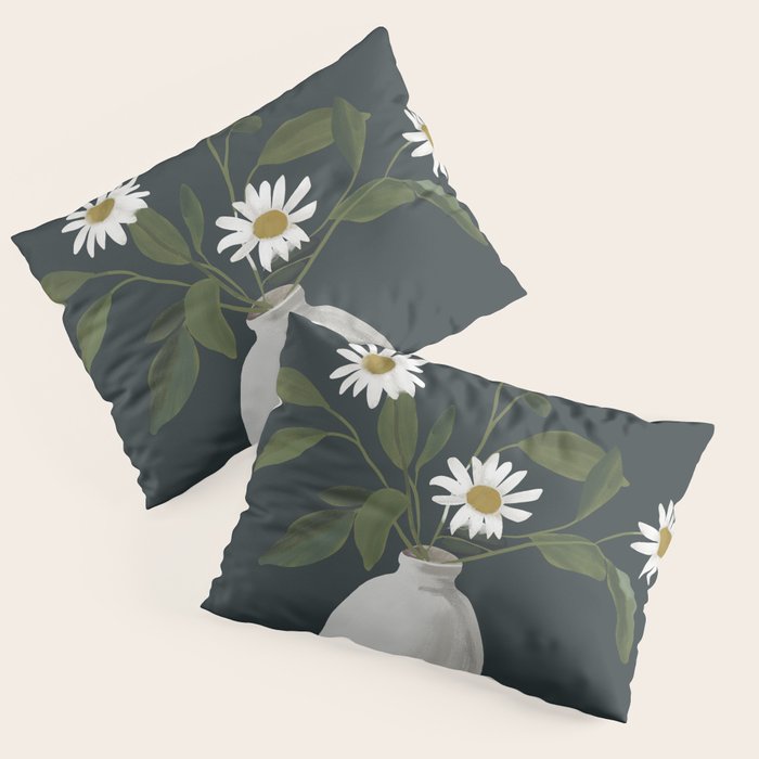 Minimalist Daisy Flowers 2 Pillow Sham Gallery Image 3
