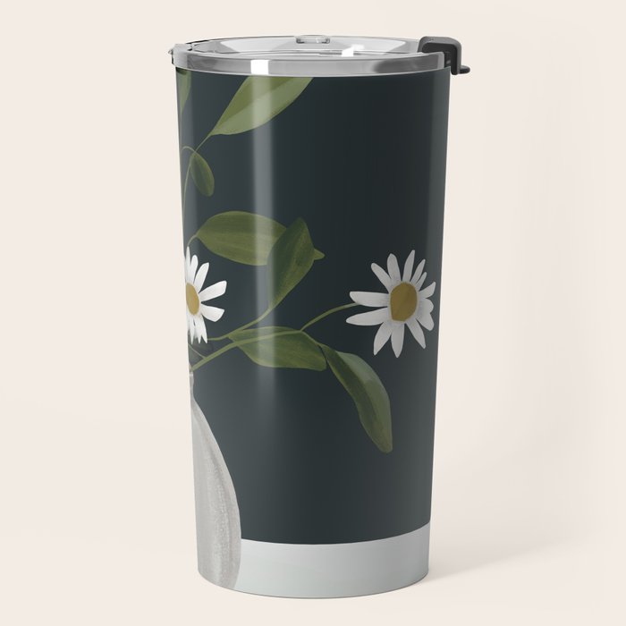 Minimalist Daisy Flowers 2 Travel Mug Gallery Image 2