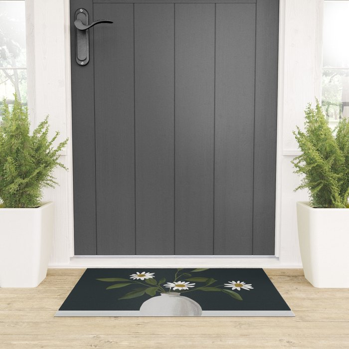 Minimalist Daisy Flowers 2 Welcome Mat Gallery Image 3