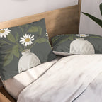 Minimalist Daisy Flowers 2 Pillow Sham Gallery Image 2