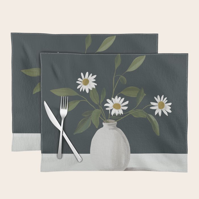 Minimalist Daisy Flowers 2 Placemat Gallery Image 1