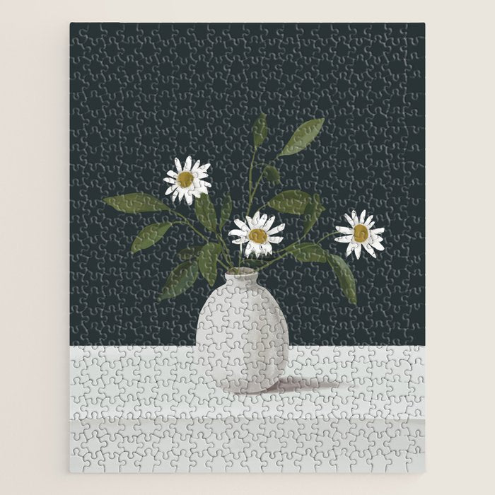 Minimalist Daisy Flowers 2 Jigsaw Puzzle Gallery Image 1