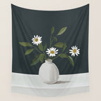 Minimalist Daisy Flowers 2 Wall Tapestry Gallery Image 4