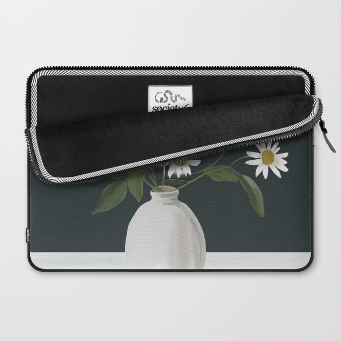 Minimalist Daisy Flowers 2 Laptop Sleeve Gallery Image 2