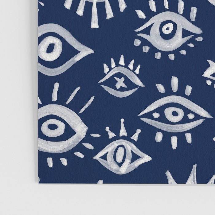 Mystic Eyes - White on Navy Poster Gallery Image 3