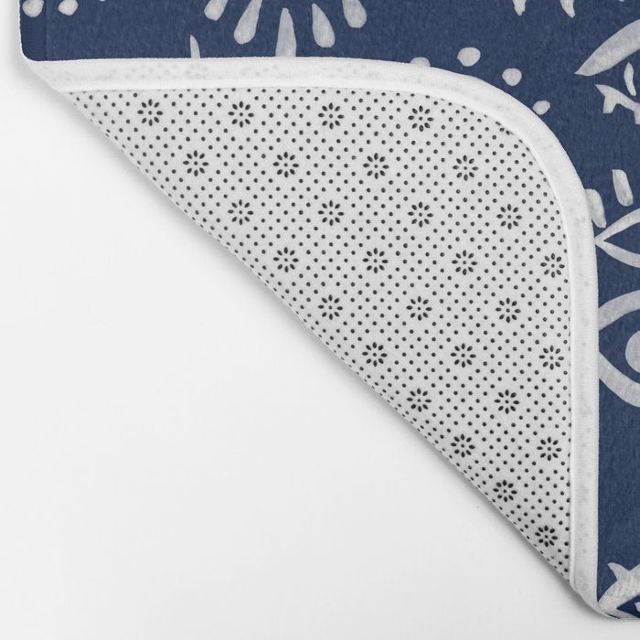 Mystic Eyes - White on Navy Bath Mat Gallery Image 2