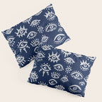Mystic Eyes - White on Navy Pillow Sham Gallery Image 3