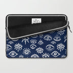 Mystic Eyes - White on Navy Laptop Sleeve Gallery Image 2