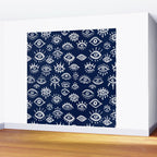 Mystic Eyes - White on Navy Wall Mural Gallery Image 2