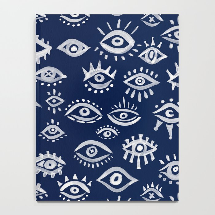 Mystic Eyes - White on Navy Notebook Gallery Image 4
