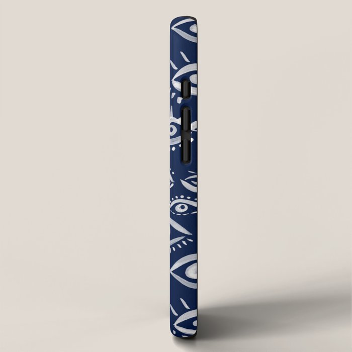 Mystic Eyes - White on Navy iPhone Case Gallery Image 2