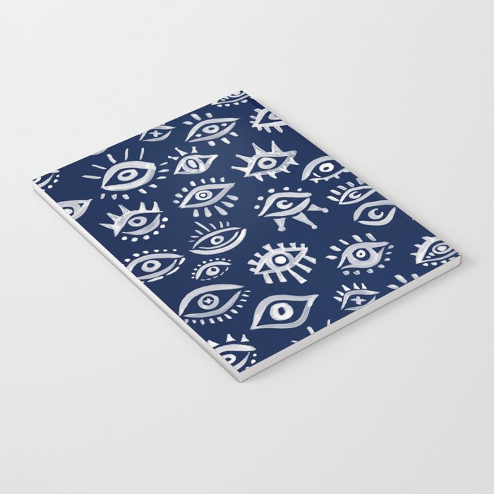 Mystic Eyes - White on Navy Notebook Gallery Image 3