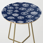 Mystic Eyes - White on Navy Side Table Gallery Image 2