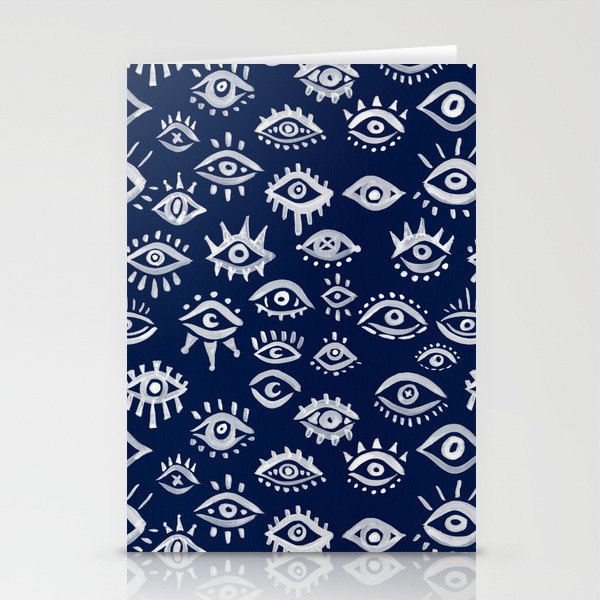 Mystic Eyes - White on Navy Stationery Card Gallery Image 2