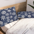 Mystic Eyes - White on Navy Pillow Sham Gallery Image 2