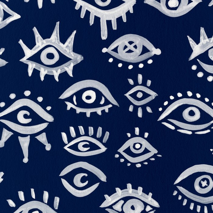 Mystic Eyes - White on Navy Coffee Mug Gallery Image 2