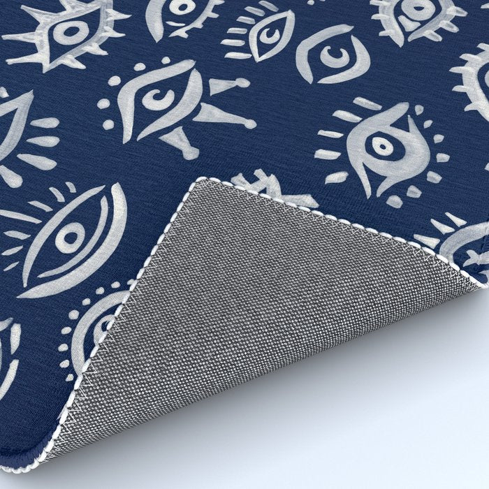 Mystic Eyes - White on Navy Rug Gallery Image 4