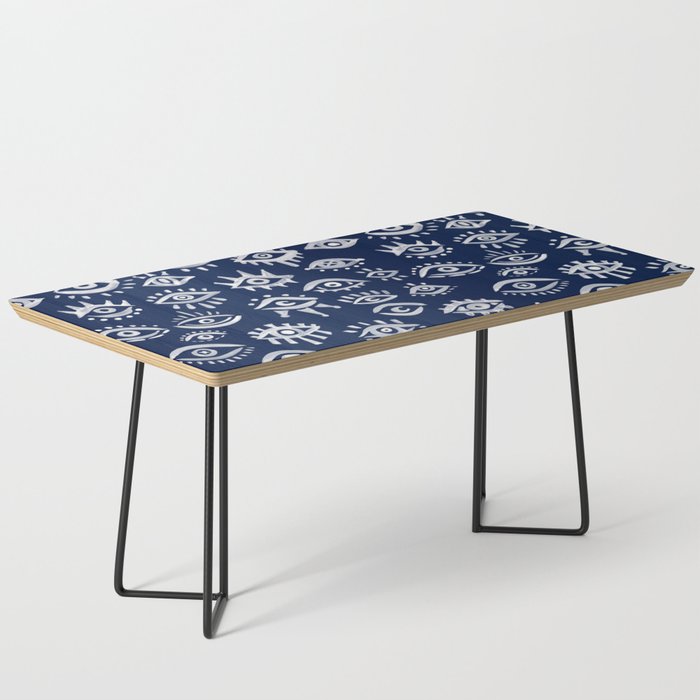 Mystic Eyes - White on Navy Coffee Table Gallery Image 1