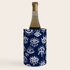 Mystic Eyes - White on Navy Wine Chiller Gallery Image 2