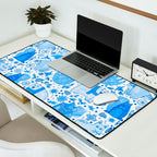 Winter Forest Woodland Animals in Blue Desk Mat Gallery Image 2