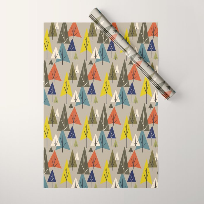 Multicolor Pines Wrapping Paper Gallery Image 1