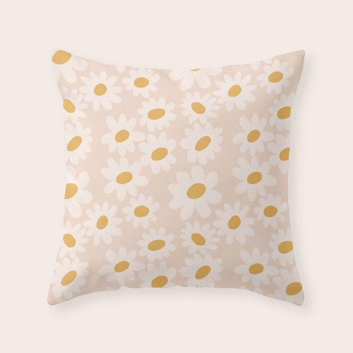 Soft daisies Throw Pillow Gallery Image 1