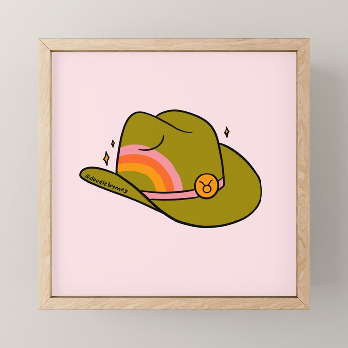 Taurus Cowboy Hat Mini Art Print Gallery Image 1