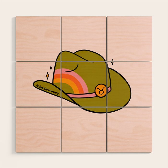 Taurus Cowboy Hat Wood Wall Art Gallery Image 1