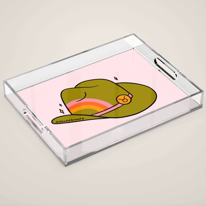 Taurus Cowboy Hat Acrylic Tray Gallery Image 1