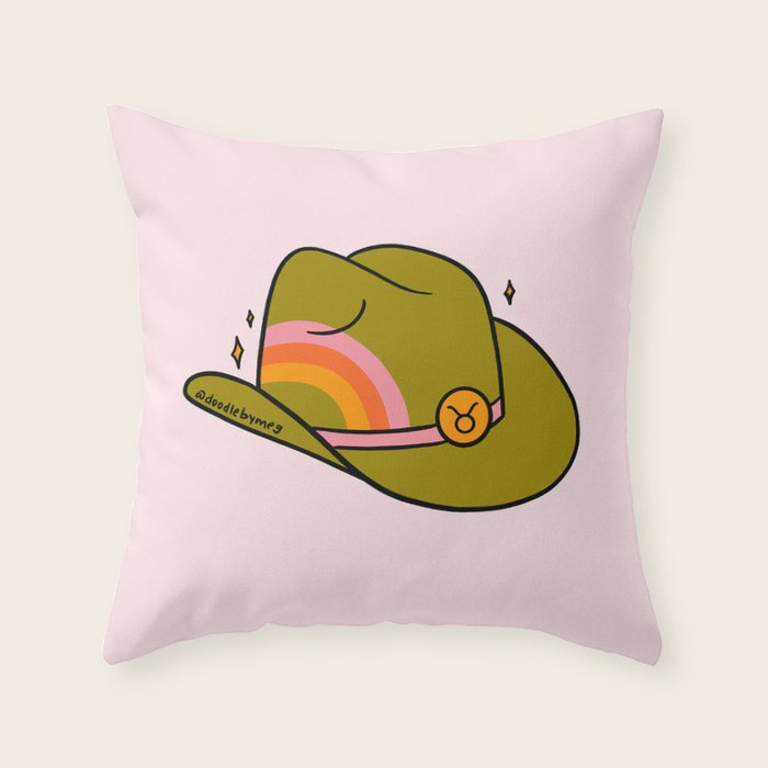 Taurus Cowboy Hat Throw Pillow Gallery Image 6