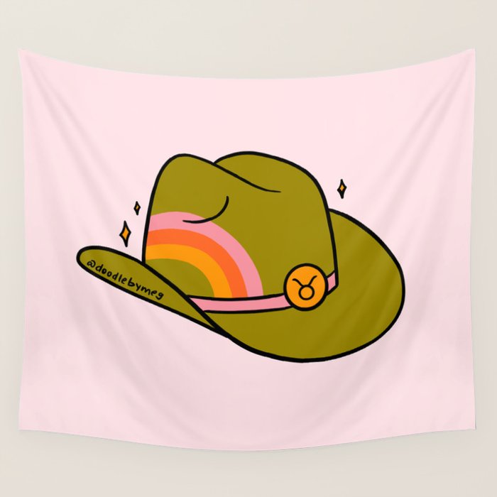 Taurus Cowboy Hat Wall Tapestry Gallery Image 4