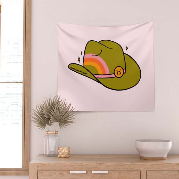 Taurus Cowboy Hat Wall Tapestry Gallery Image 2