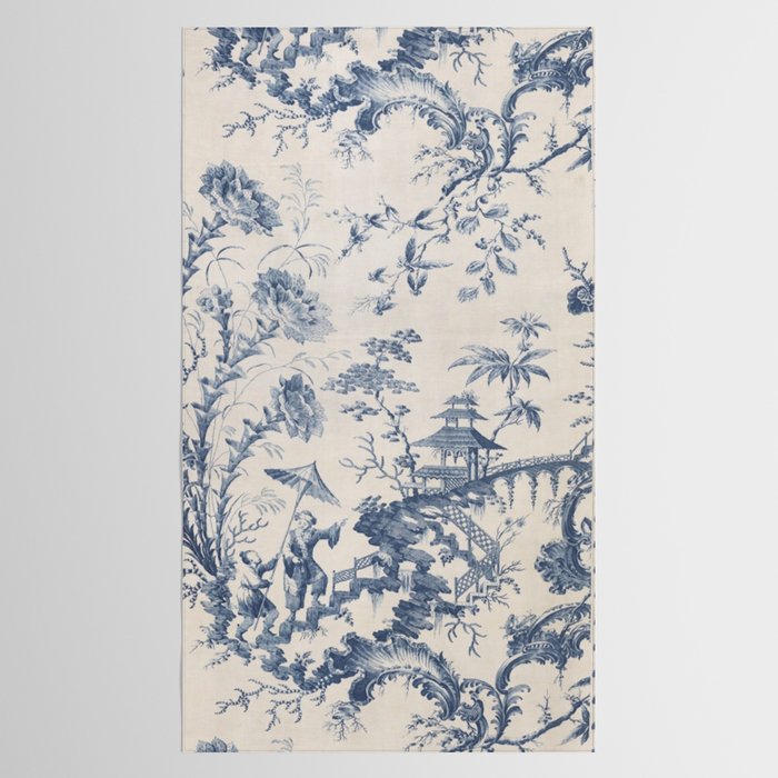 Jean Baptiste Pillement Chinoiserie Toile de Jouy Tablecloth Gallery Image 2