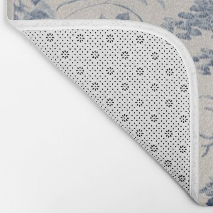 Jean Baptiste Pillement Chinoiserie Toile de Jouy Bath Mat Gallery Image 2