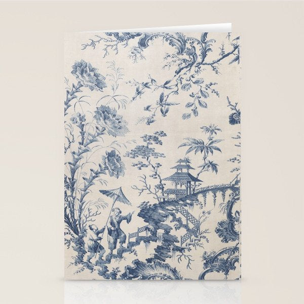Jean Baptiste Pillement Chinoiserie Toile de Jouy Stationery Card Gallery Image 2
