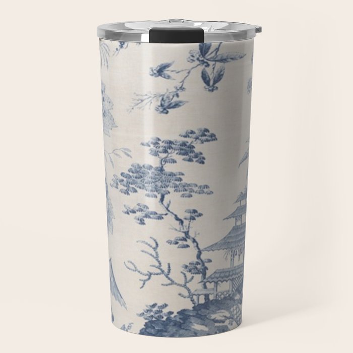 Jean Baptiste Pillement Chinoiserie Toile de Jouy Travel Mug Gallery Image 1