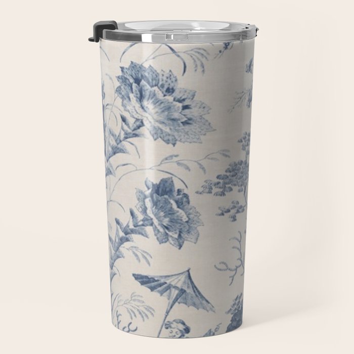 Jean Baptiste Pillement Chinoiserie Toile de Jouy Travel Mug Gallery Image 3