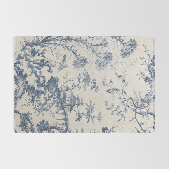 Jean Baptiste Pillement Chinoiserie Toile de Jouy Rug Gallery Image 2