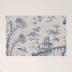 Jean Baptiste Pillement Chinoiserie Toile de Jouy Welcome Mat Gallery Image 1