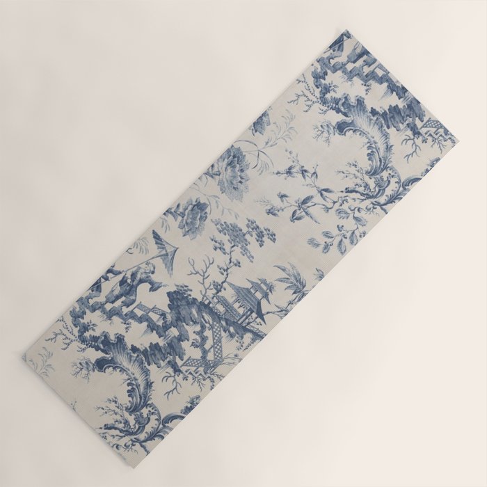 Jean Baptiste Pillement Chinoiserie Toile de Jouy Yoga Mat Gallery Image 1