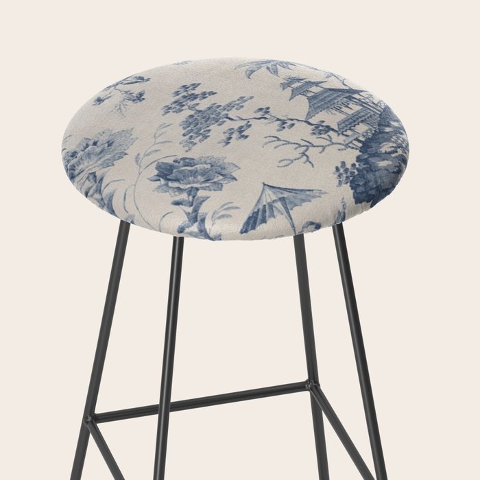 Jean Baptiste Pillement Chinoiserie Toile de Jouy Stool Gallery Image 2