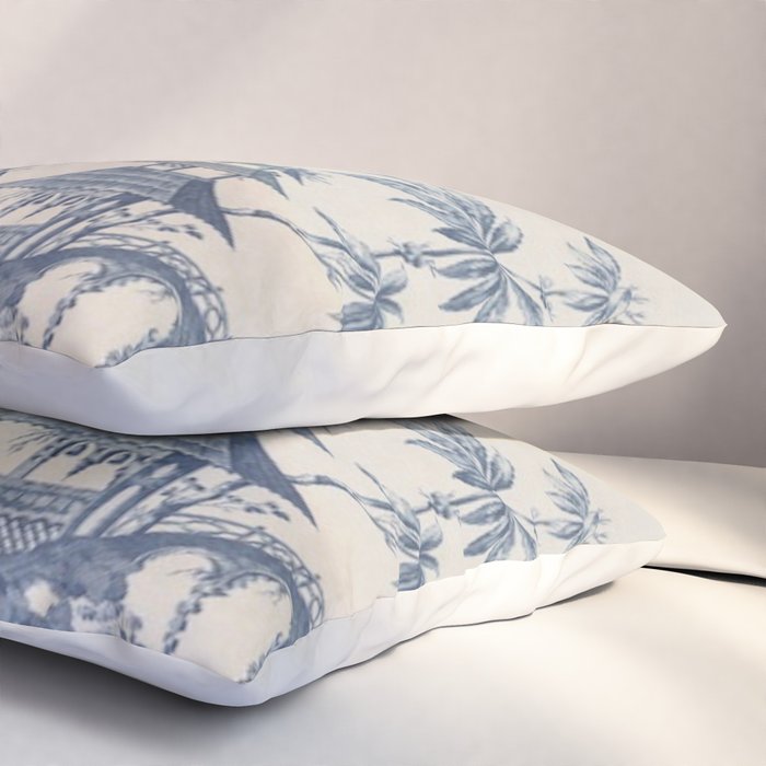 Jean Baptiste Pillement Chinoiserie Toile de Jouy Pillow Sham Gallery Image 3